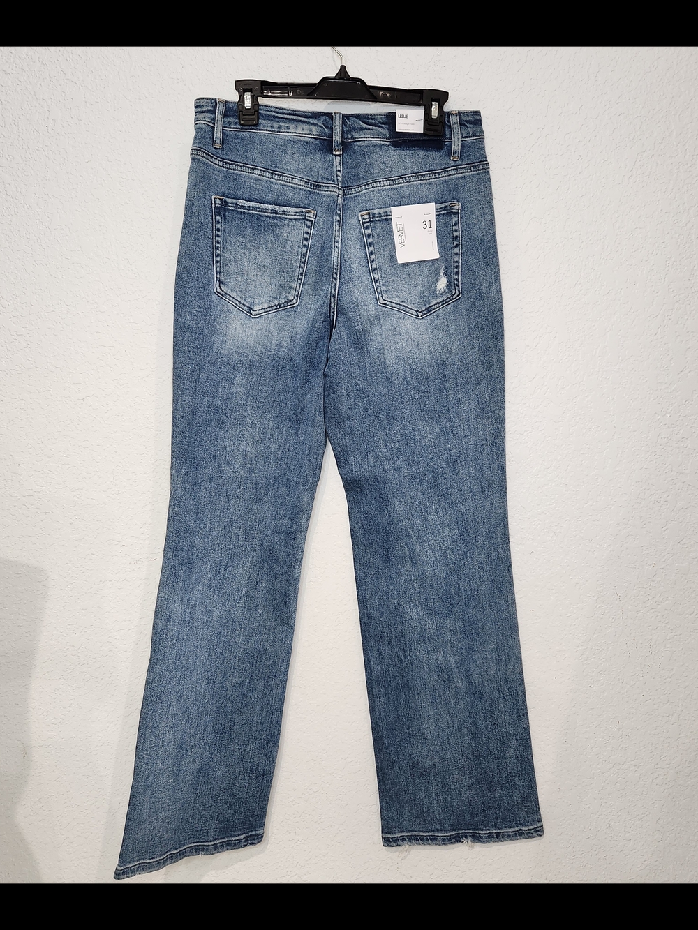 VERVET Leslie High-Rise Wide Leg Jeans - Light Blue Distressed - Picture 4 of 12